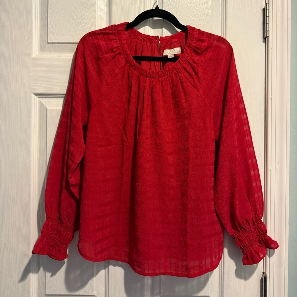 LOFT Vibrant Red Blouse